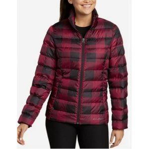 Eddie Bauer Cirruslite 650 Down Filled Puffer Jacket Sz L Buffalo Plaid Full Zip